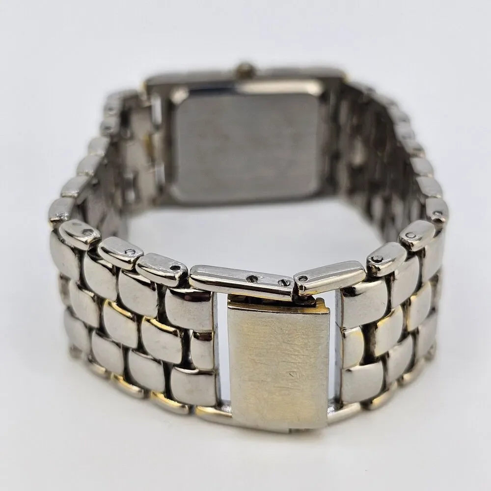 Botany 500 Watch Men 25mm Black Dial‎ Gold Gray Bracelet Band 7